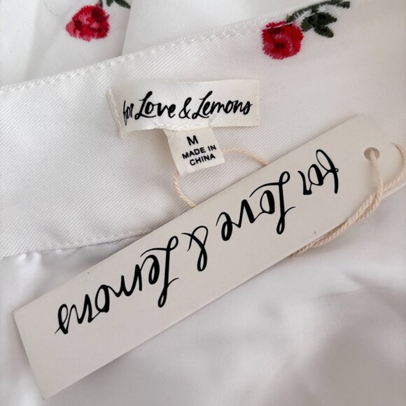 For Love And Lemons Talia Rosebud Embroidered A-Line Midi Skirt - Picture 11 of 11